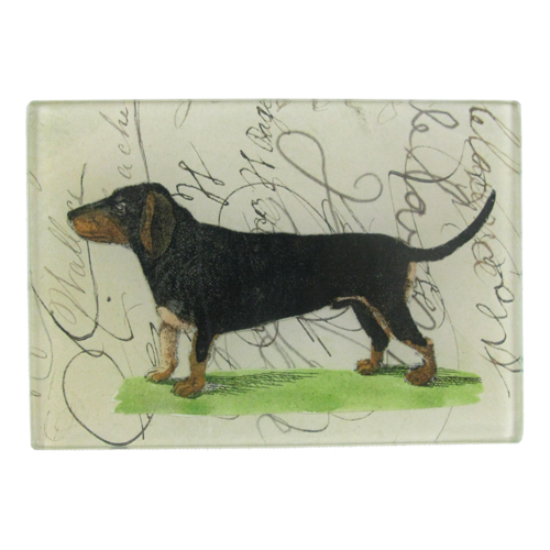 Dachshund with Script Tiny Rectangular Tray