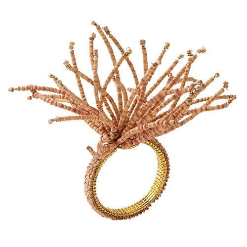 Brown Napkin Ring: Wood Spider Burst