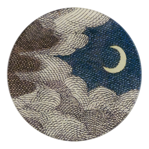 Clouds & Crescent Moon 5 3/4" Round