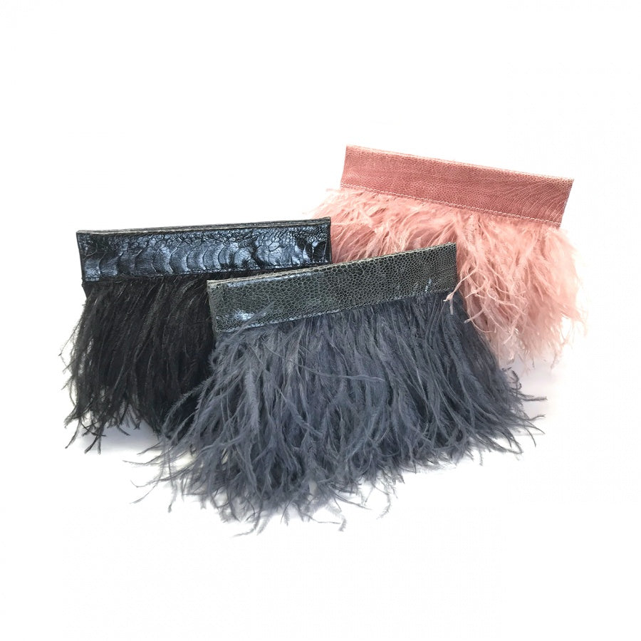 Ostrich Feather Clutch