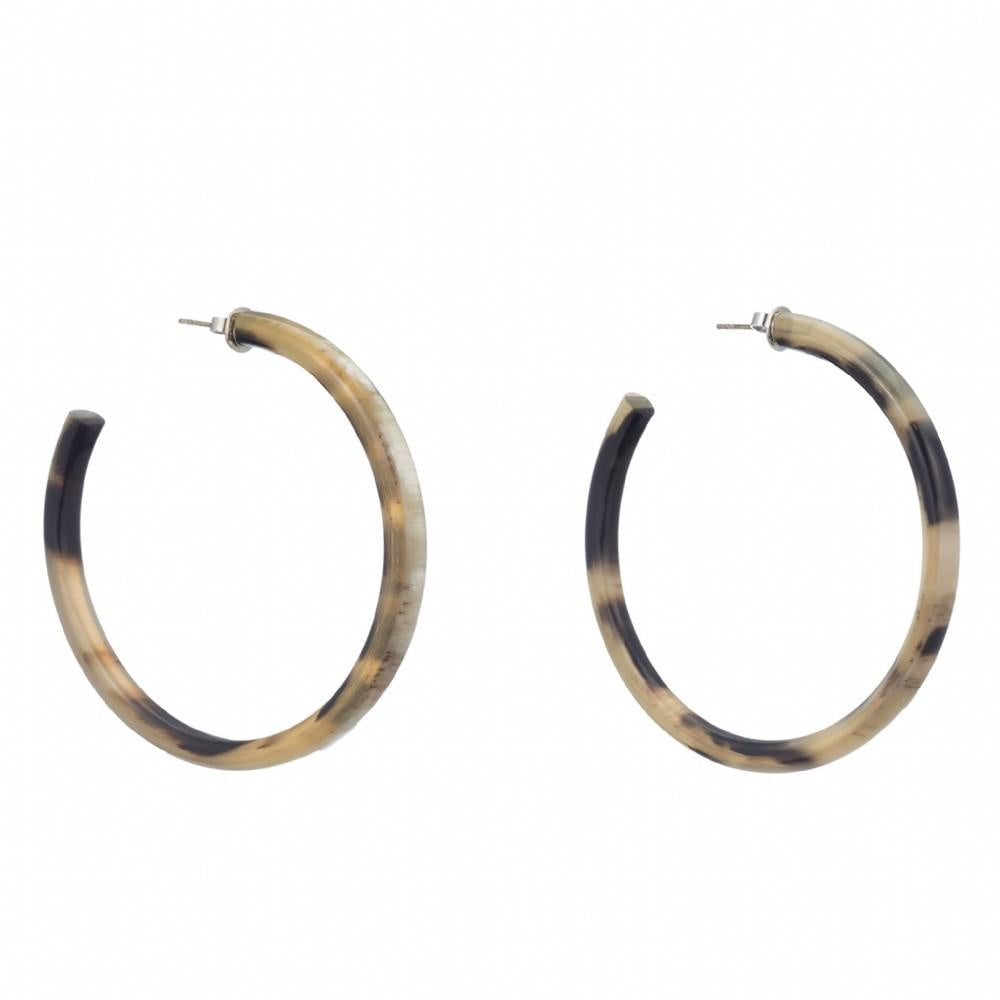 Large Buffalo Horn Hoop on Post