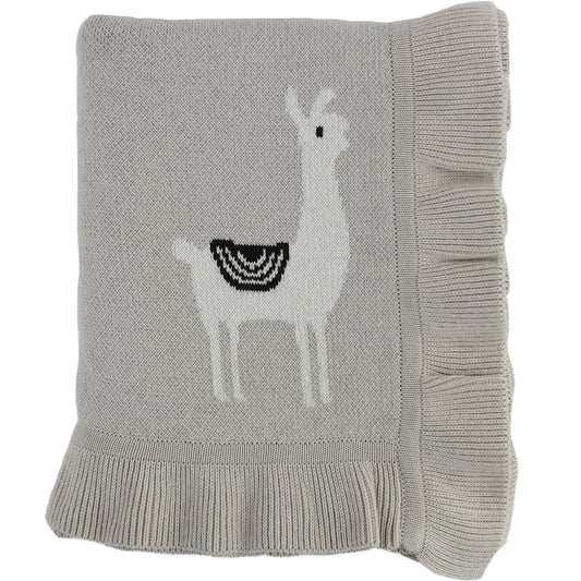 Llama Knitted Baby Blanket