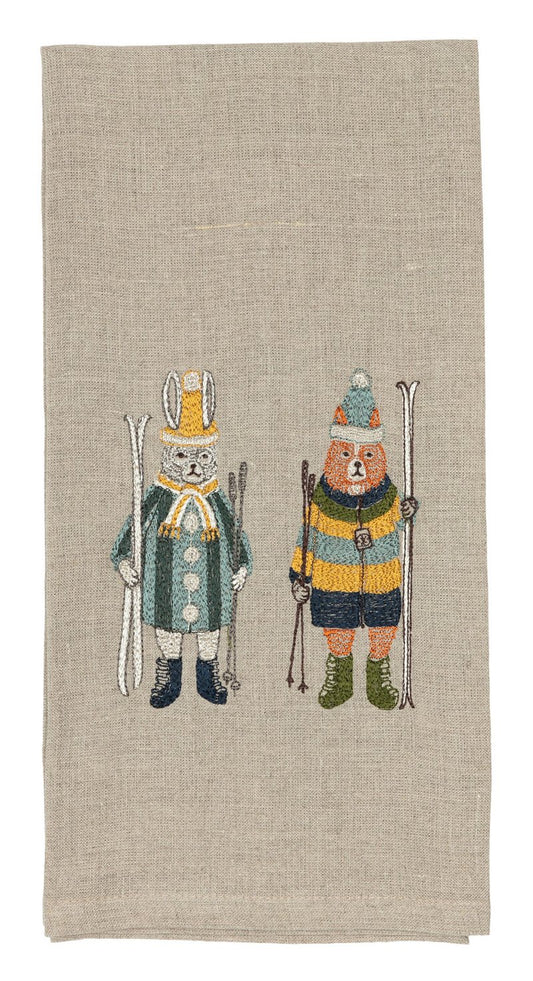 Ski Buddies Tea Towel