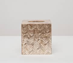 Handa Smoked Herringbone Tissue Box