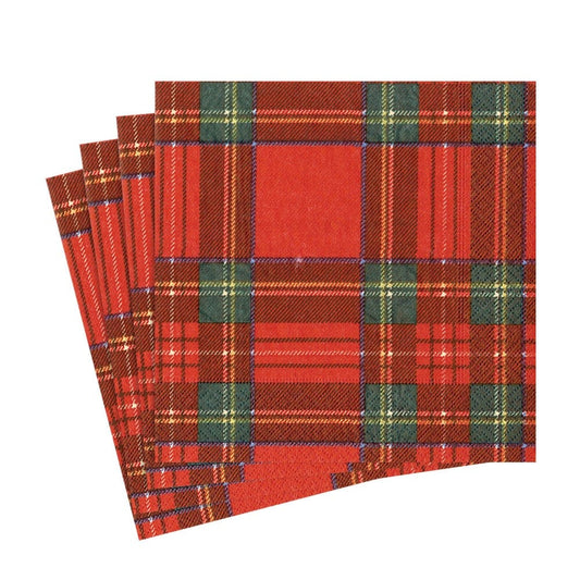 Royal Plaid Cocktail Napkins