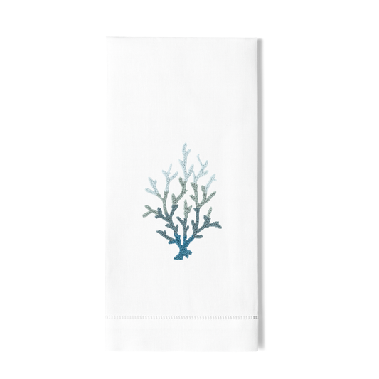 Coral Knot Blue Hand Towel