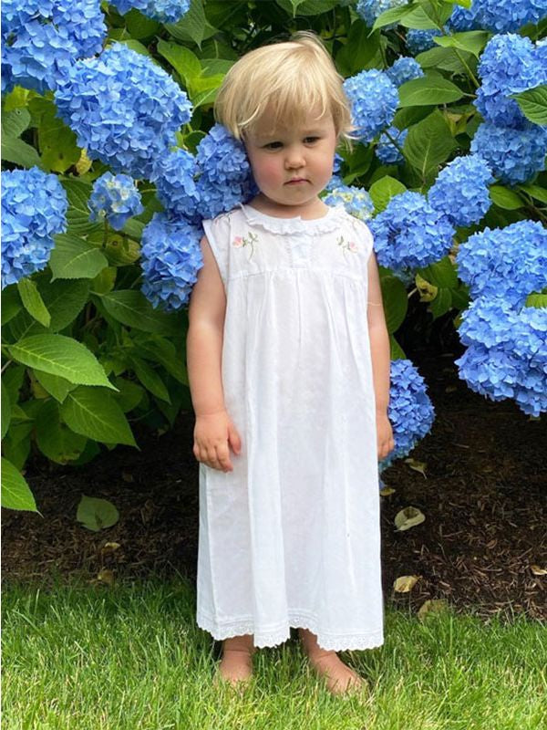 Sweet Pea Embroidered Cotton Dress - Size 5-6