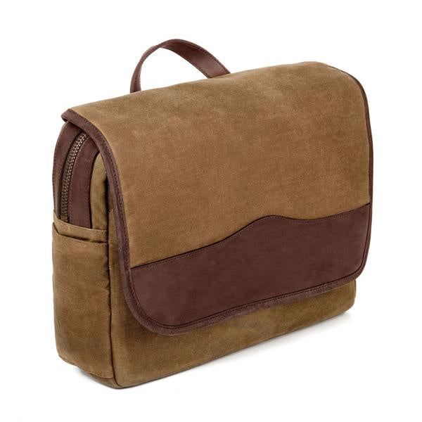 Waxed Canvas Messenger Bag Smoke/Brown