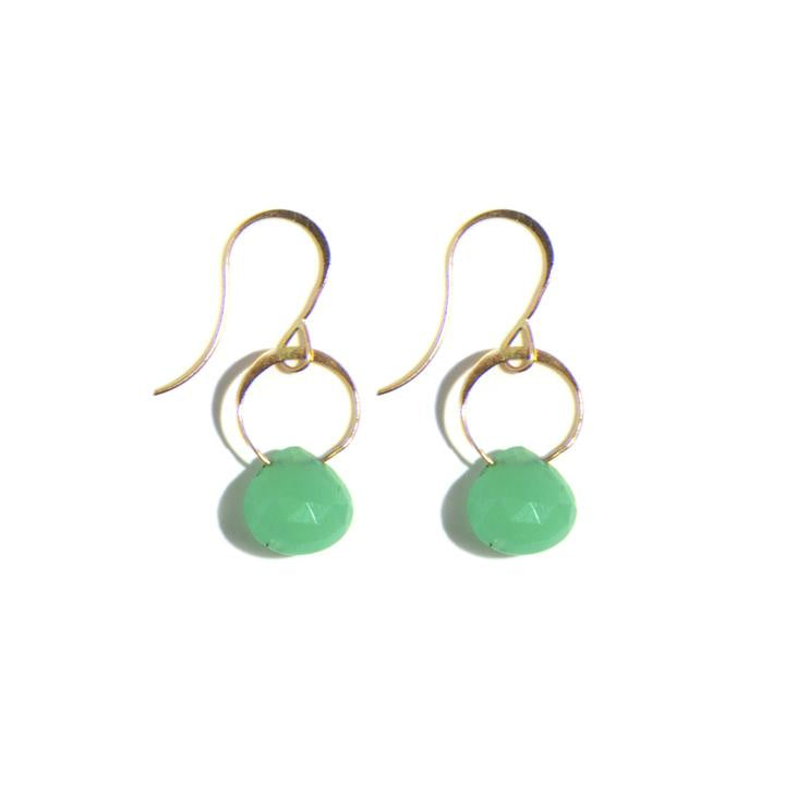 Chrysoprase Single Drop Earrings