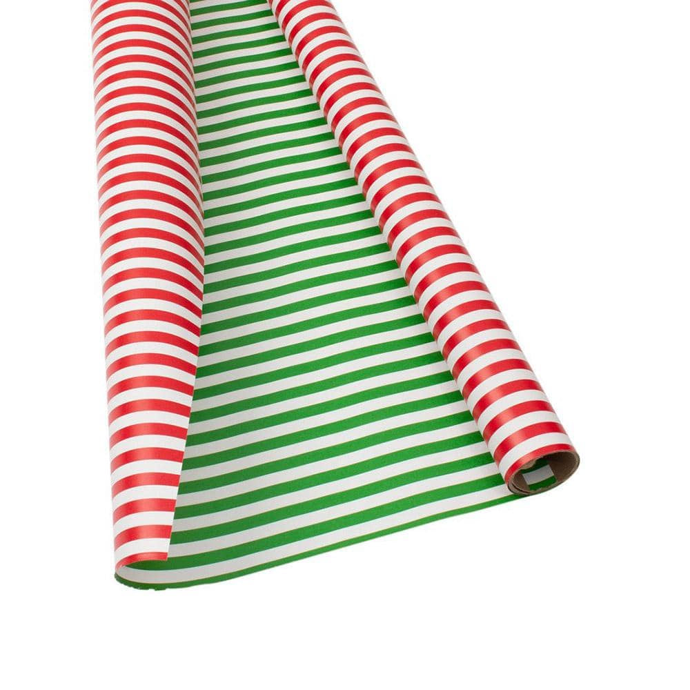 Club Stripe Red/Green Reversible Gift Wrap