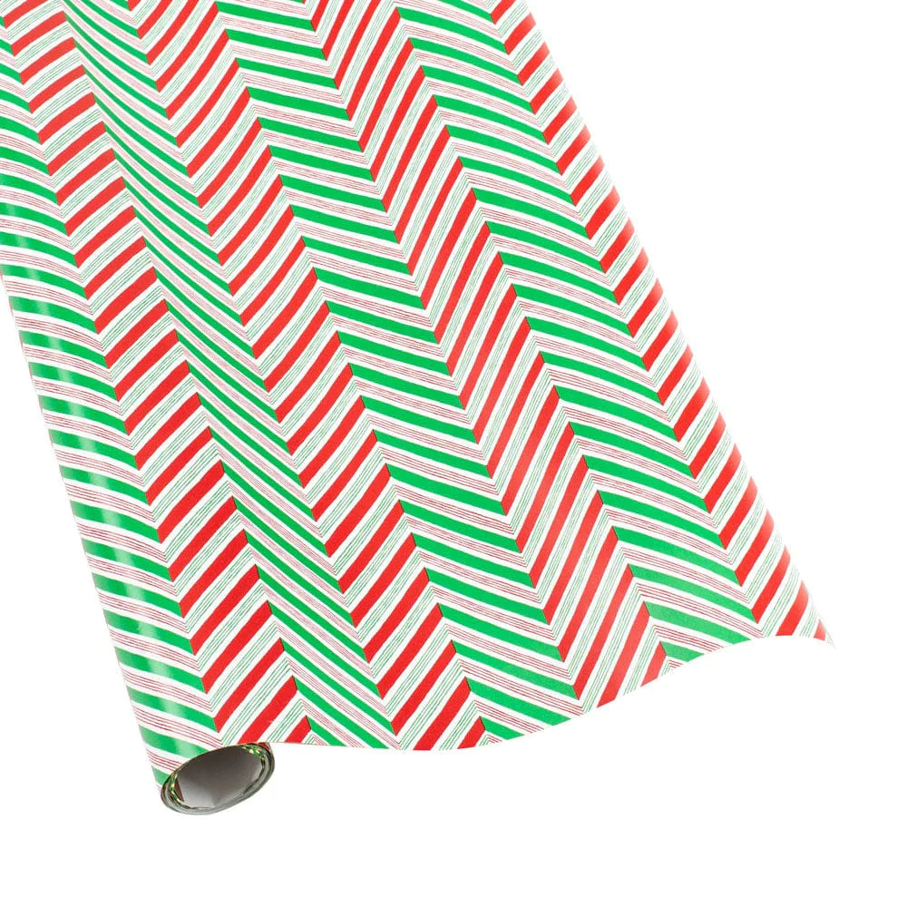 Candy Cane Stripes White Gift Wrap