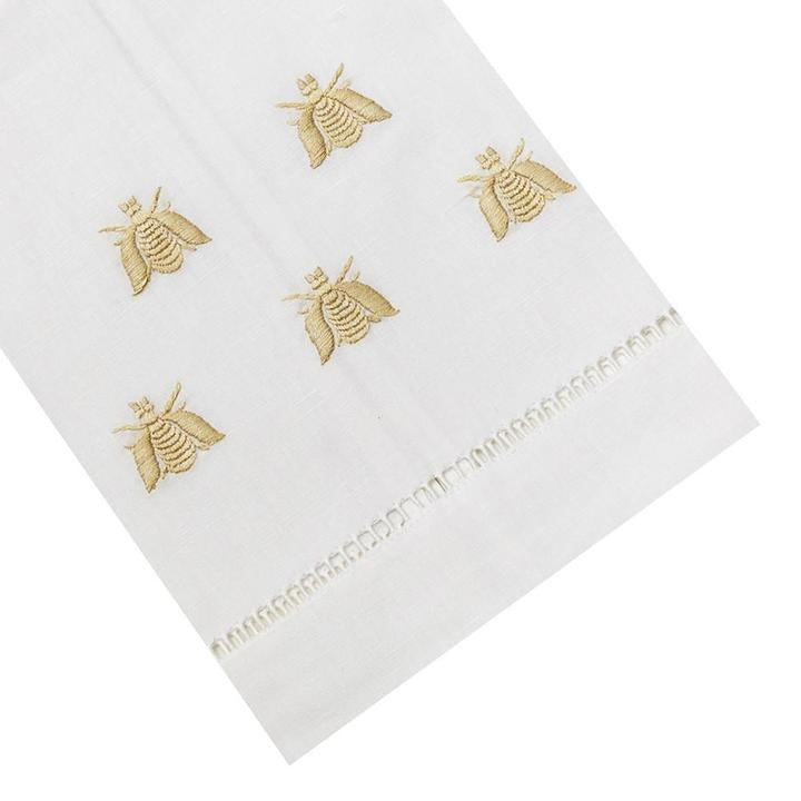 Bees Tip Towel, Cream on White