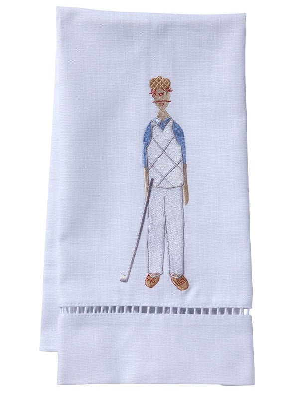 Golf Man Linen Guest Towel