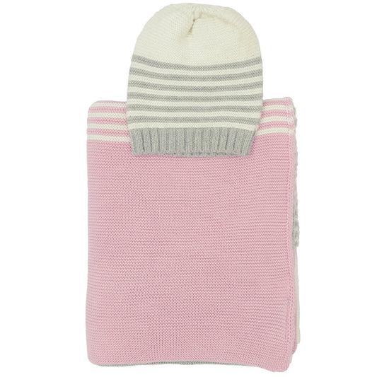 Sia Knitted Baby Blanket & Beanie Set