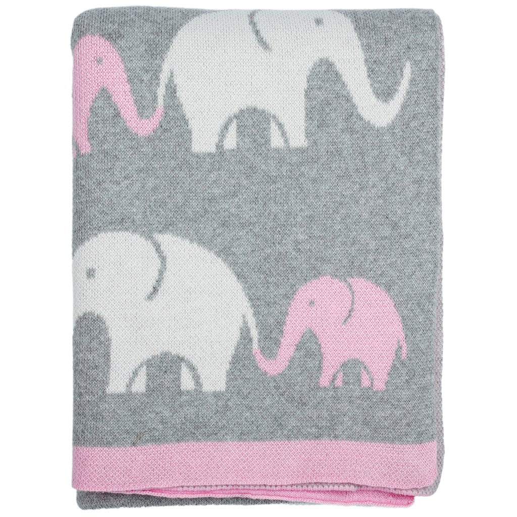 Elephant Knitted Baby Blanket