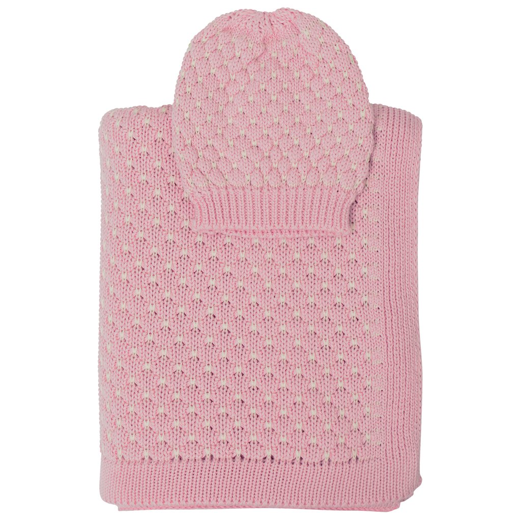 Snuggle Knitted Baby Blanket & Beanie Set