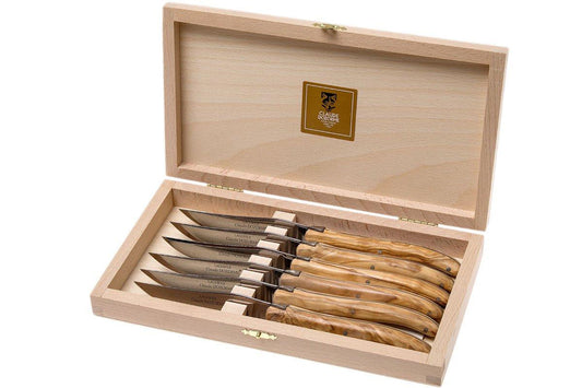 Wood Box of 6 Berlingot Steak Knives