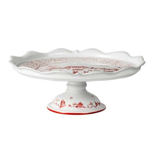 Country Estate Winter Frolic Ruby Cake Stand