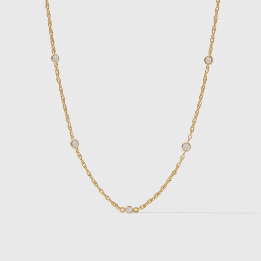 Celeste Delicate Station Necklace CZ