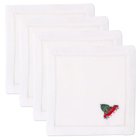 Christmas Tree Car Cocktail Napkin - Set of 4