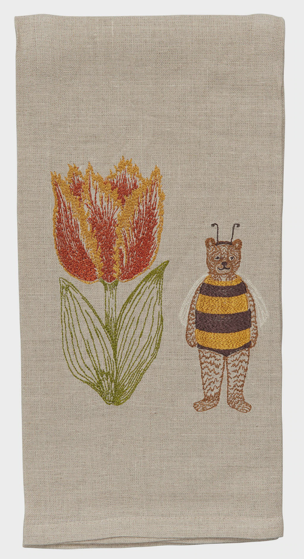 Bear Tulip Tea Towel DISC