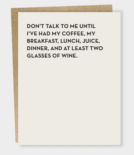 Don't Talk To Me Card