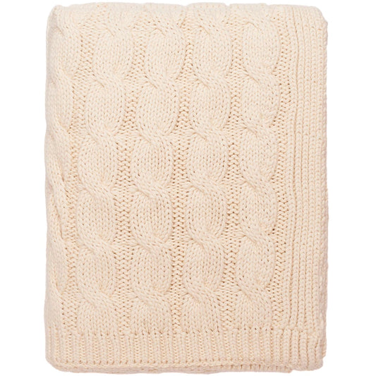 Big Cable Throw, Natural 50x60