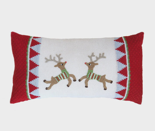 Reindeer Duo Lumbar Pillow