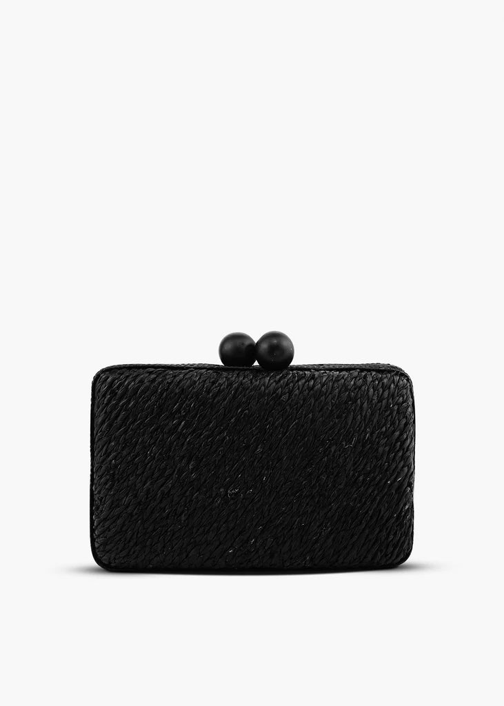 Beverly Knitted Straw Clutch Bag