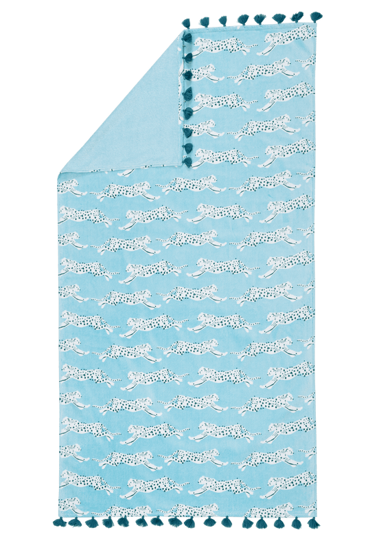 Leaping Leopard Beach Towel