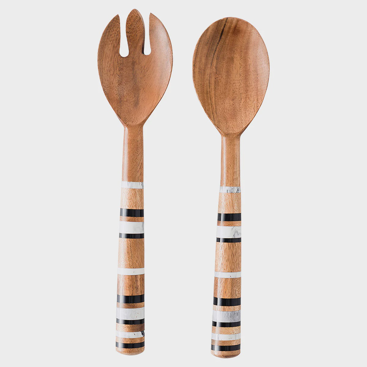 Salad Servers set/2 Stonewood Stripe Nat