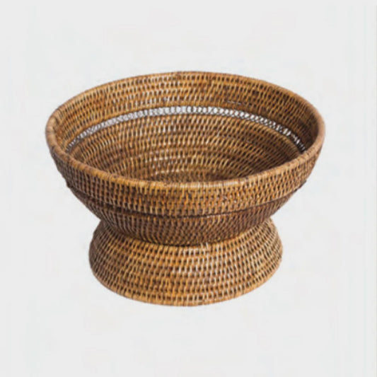 Woven Rattan Elevated Bowl