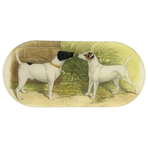 Fox Terriers 4.5 x 9.5" Oblong Tray