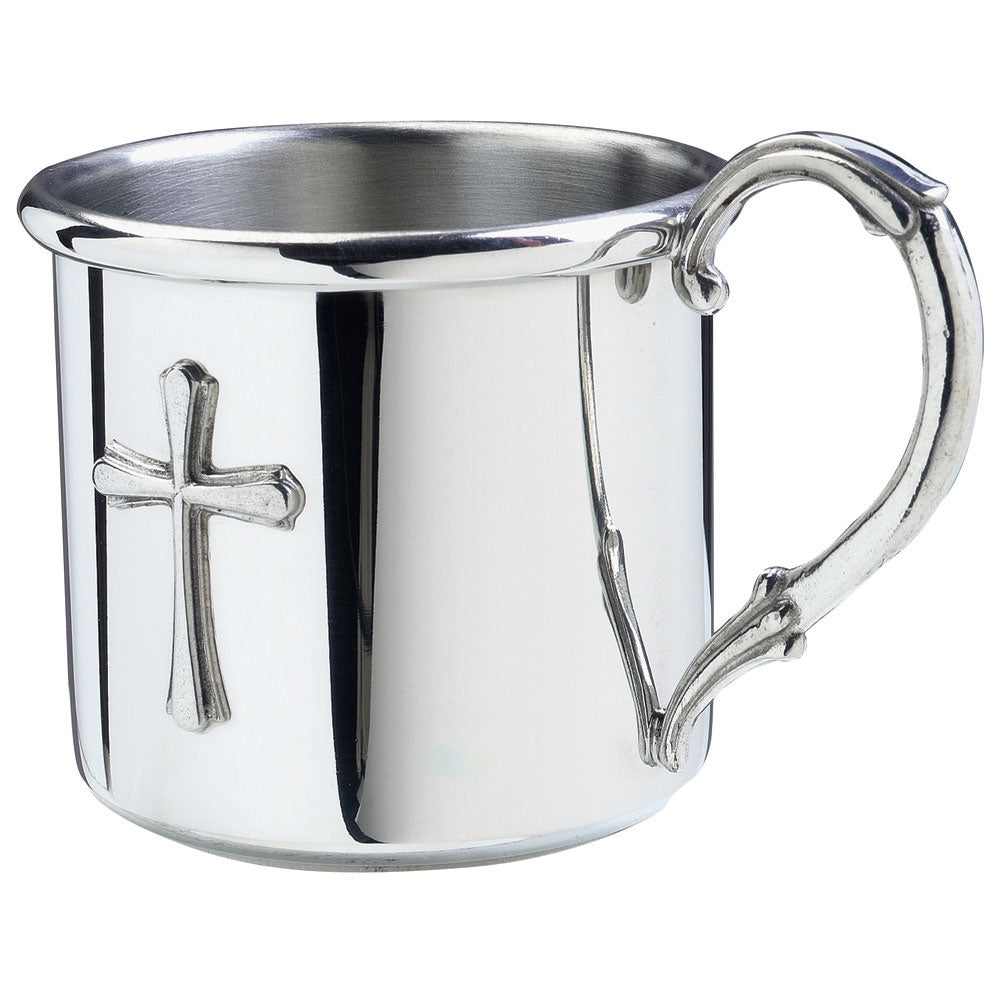 Baby Cup Pewter Easton With Cross