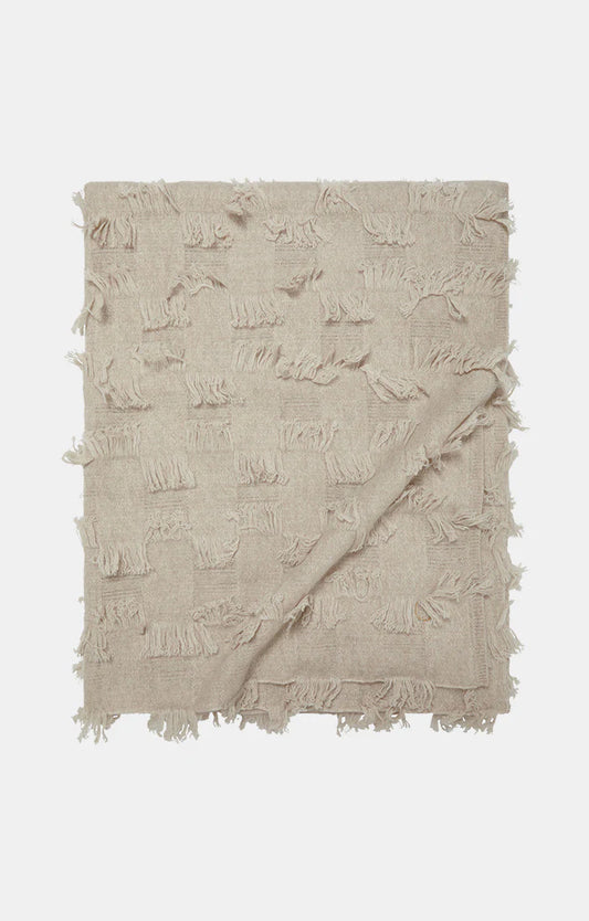 Seren Knitted Hand Cut Fringed Cashmere Throw