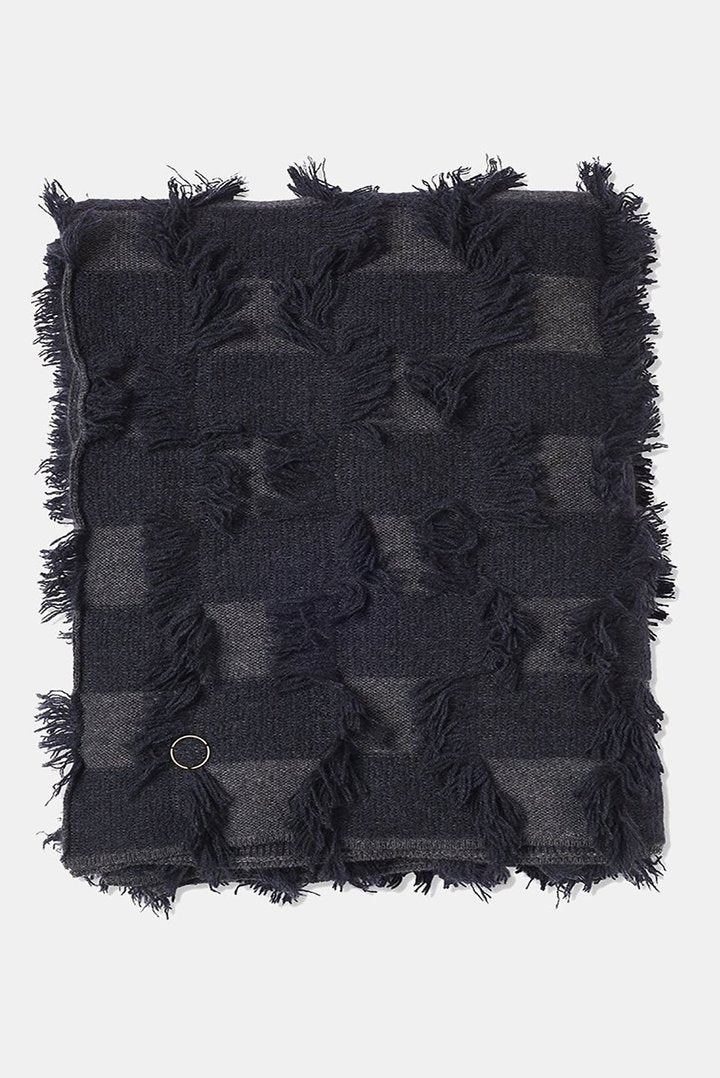 Seren Knitted Hand Cut Fringed Cashmere Throw Epergne
