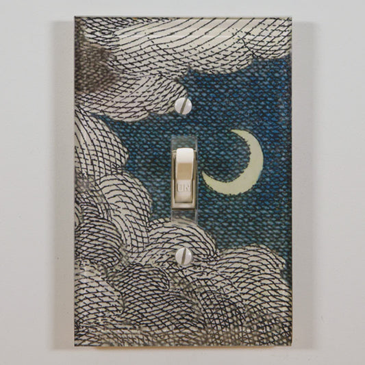 Clouds & Crescent Moon Switch Plate Cover