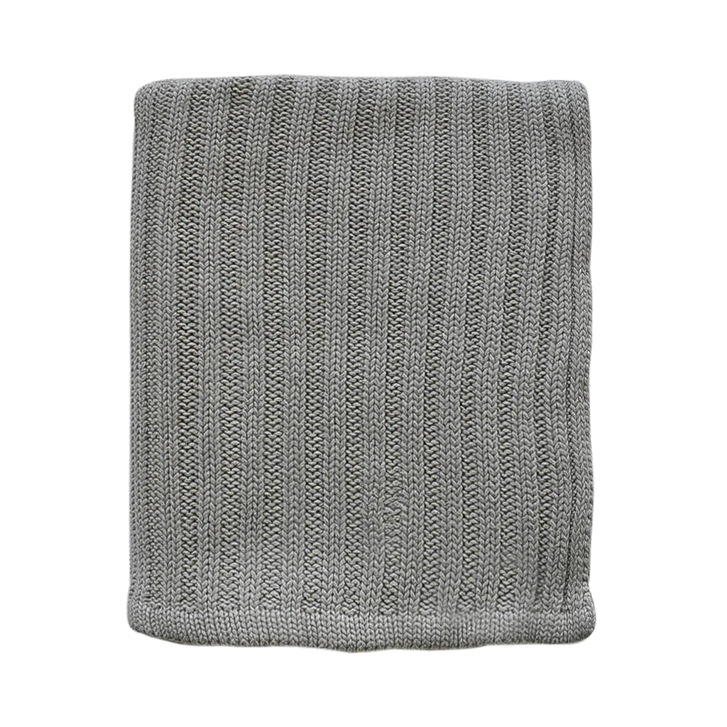 Classic Rib Knit Cotton Throw