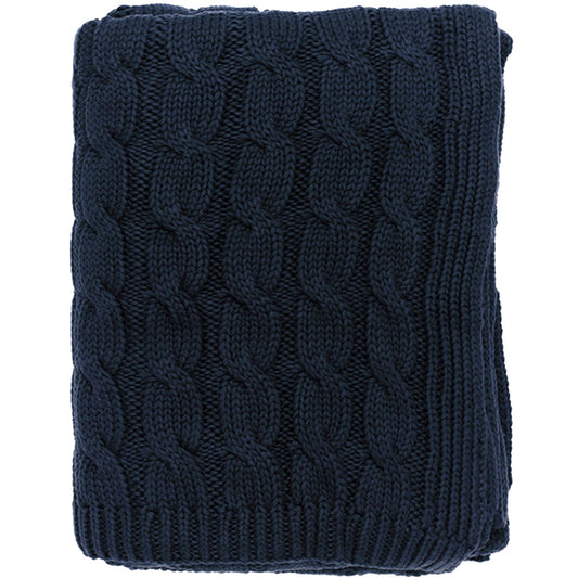 Big Cable Throw, Navy 50x60