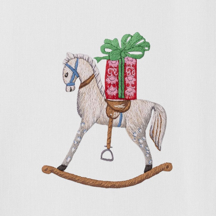 Holiday Rocking Horse Hand towel