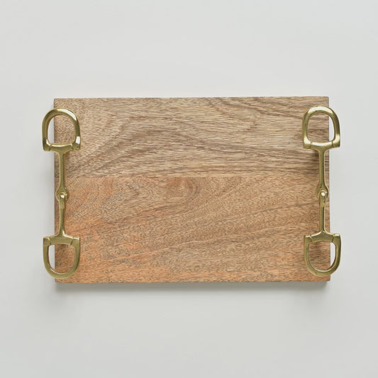 Wooden Cheese Tray with Snaffle Handles