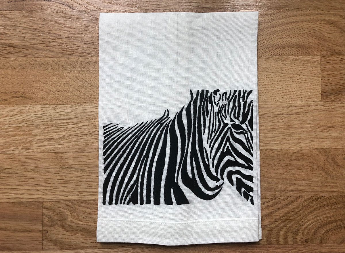 Vector Zebra Linen Guest Towel