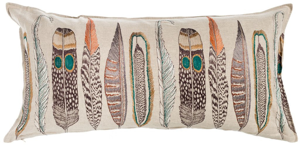 Large Feathers Lumbar Pillow