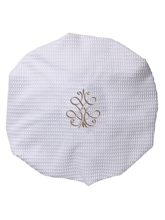 Waffle Shower Cap - French Scroll (Beige)