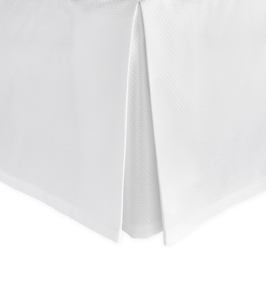 Diamond Pique Bed Skirt - White