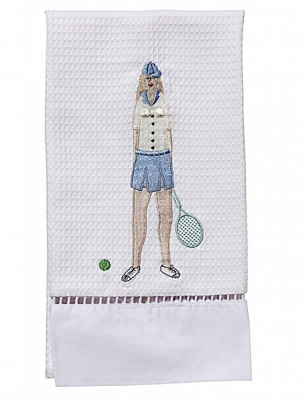 Waffle Guest Towel - Tennis Lady