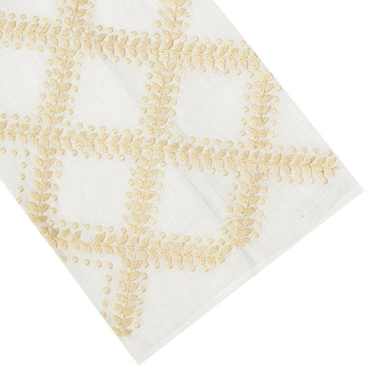 Trellis Tip Towels, Cream