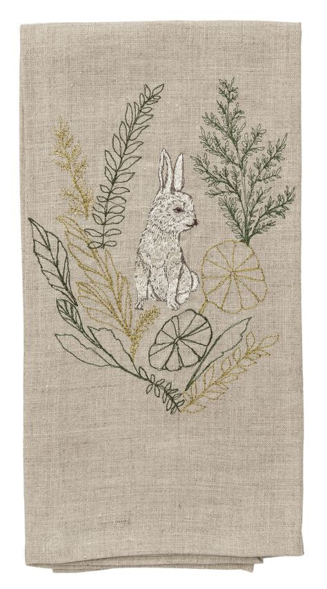 Bunny Portrait Tea Towel