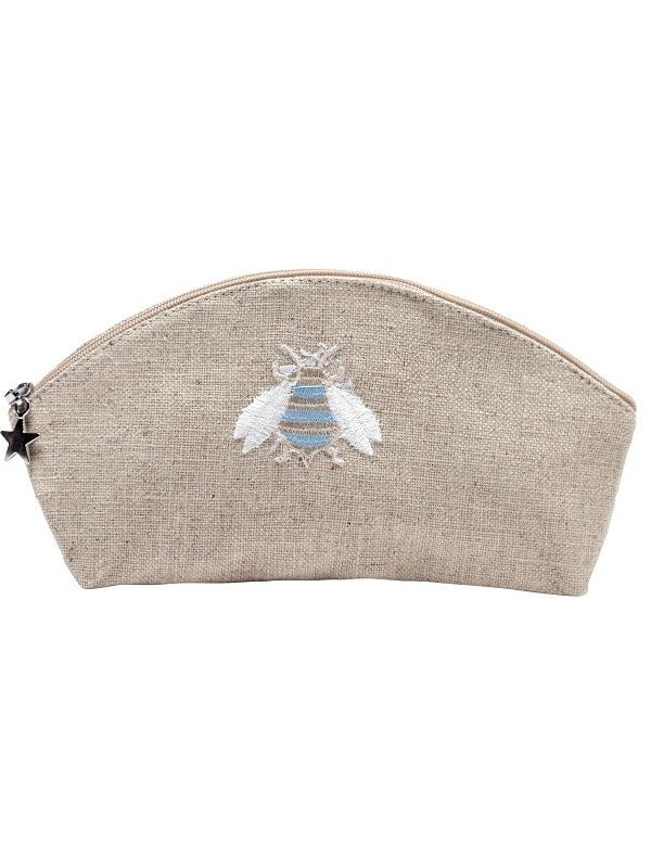 Small Natural Cosmetic Bag, Napoleon Bee Blue