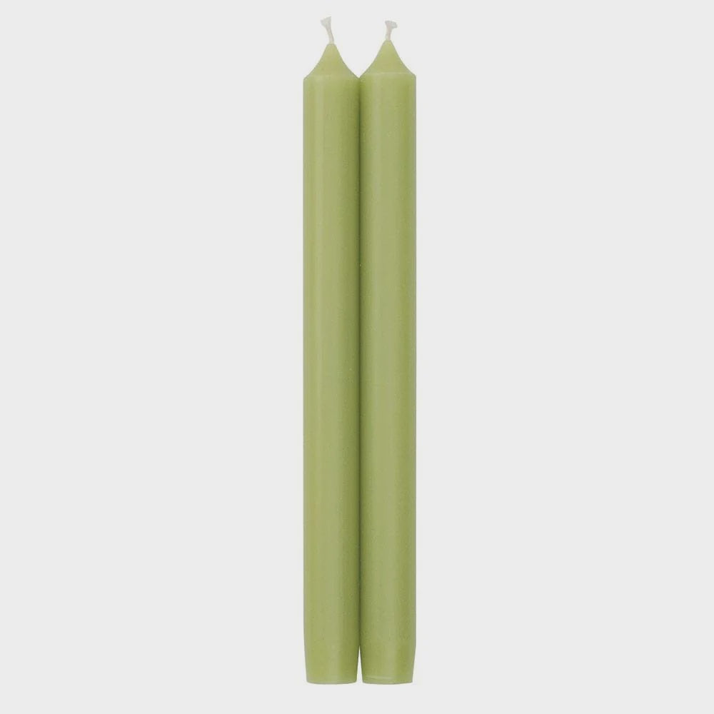 Pair of Moss Green Duet 12" Candles